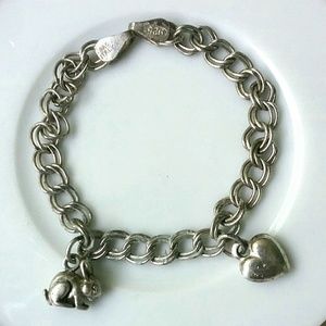 Vintage Italy 925 Sterling Silver Charm Bracelet